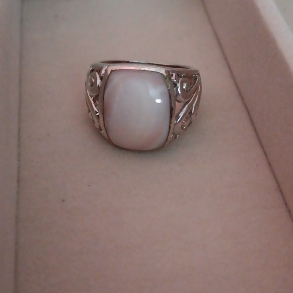 925 Silver Vine Cut Out Stone Ring - Picture 9 of 9